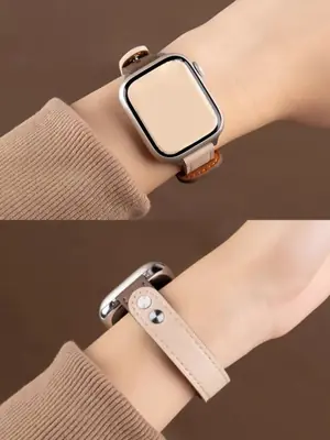 Image de Bracelet en cuir élégant pour Apple Watch femmes