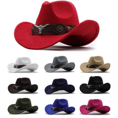 Immagine di Cappello Fedora Stile Western in Lana Nera
