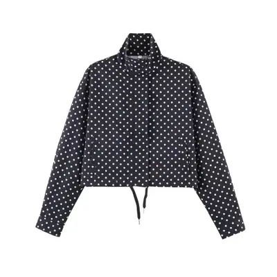 Image de Manteau Court à Pois Élégant pour Femme