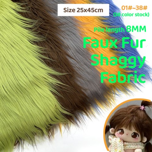 Afbeelding van Natuurlijk uitziende namaakbont stof 25x45 cm met 8 cm stapel voor patchwork, naaien, poppen, speelgoed, baard en haar – ideaal voor DIY projecten, handgemaakte woondecoratie en cosplay