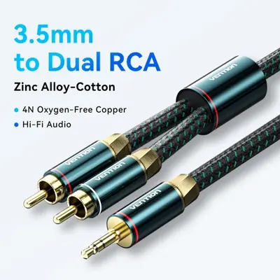 Image de Câble RCA vers 3.5mm Audio Hi-Fi Tressé