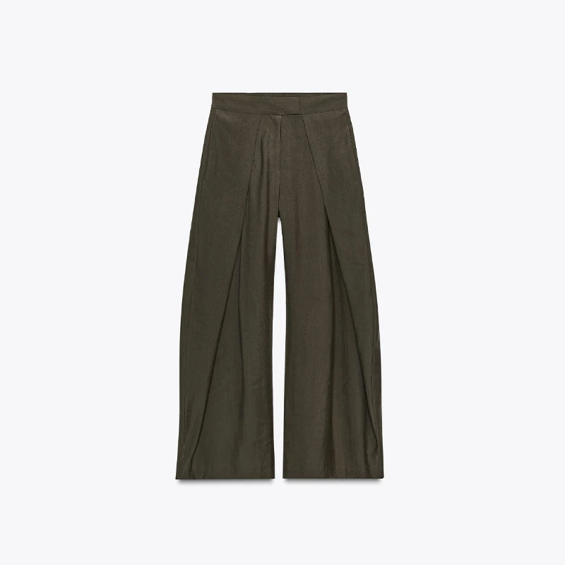 Immagine di Camicia a righe Pantaloni Set Donna Elegante Bottone con risvolto Camicetta a maniche lunghe Pantalo...