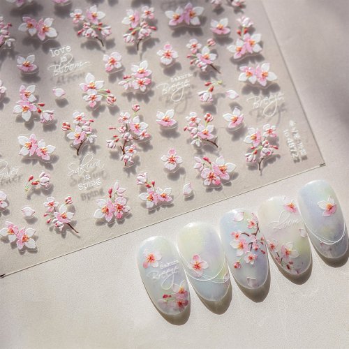 Bild von Sakura Blüten Nagelsticker – Frühlingszauber für Ihre Nägel