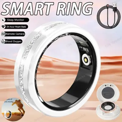 Image de Bague Smart en Diamant pour Femmes - Suivi Santé & Fitness