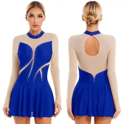 Image de Robe de Patinage Artistique Élégante avec Strass
