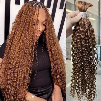 Image de Extensions cheveux naturels brun gingembre 30 pièces deep wave