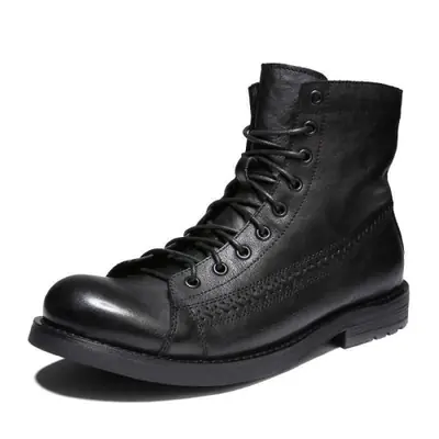 Image de Bottes Moto Rétro en Cuir Faites Main