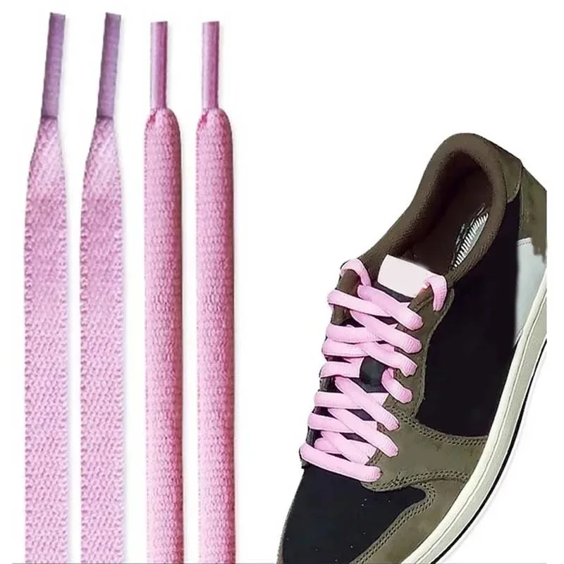 Immagine di Lacci per Scarpe Piatti in Cotone di Alta Qualità - Colore Rosa, Ideali per Bambini e Adulti, Universali per Sneakers, Stivali e Scarpe da Basket