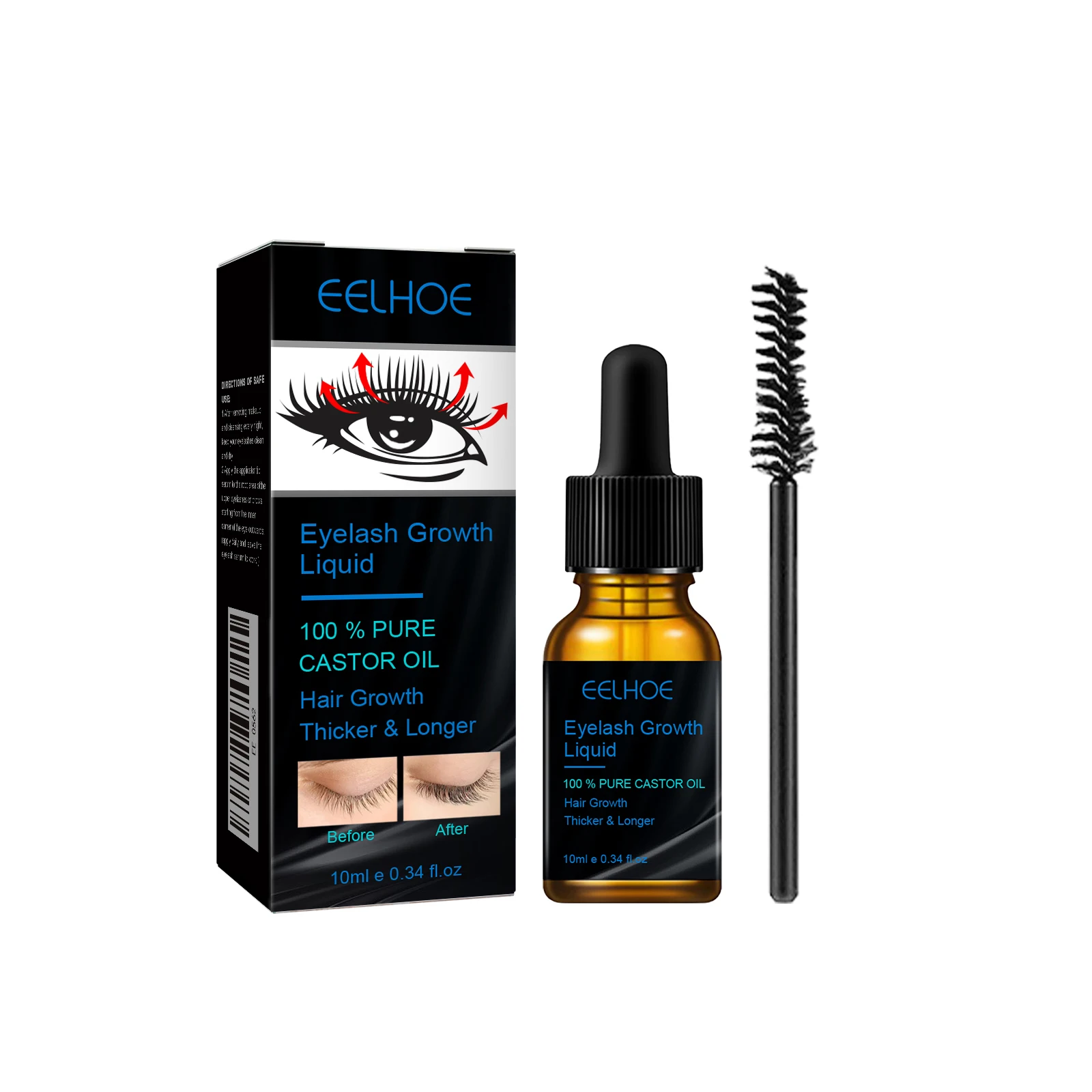 Immagine di Sopracciglia Naturale Spessore Sottile Curl Curl Umido Naturale Olio di Ricino Crescita Siero Liquid...