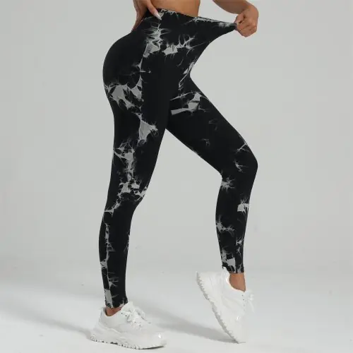 Image de Leggings Yoga Tie-Dye Sans Couture Taille Haute