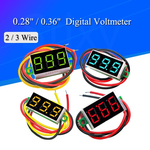 Image of Precision Digital DC Voltmeter with LED Display – 0-100V Auto-Ranging Voltage Tester for Car, Motorcycle, and Mobile Power Systems