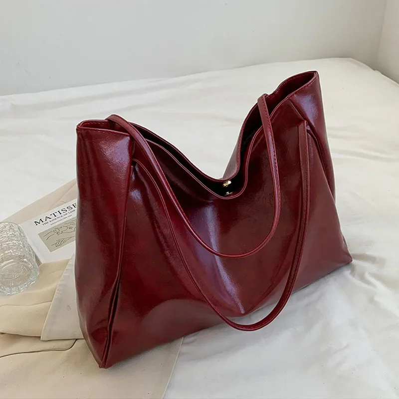 Image de Sac Fourre-Tout Femme en Cuir PU - Grand Format & Style Rétro