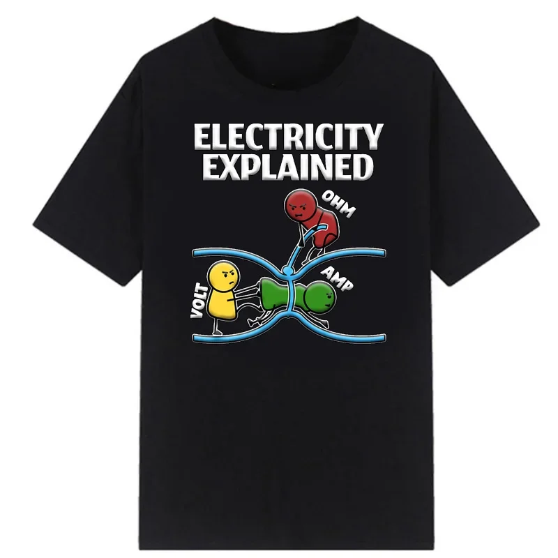 Zdjęcie Koszulka z nadrukiem prawa Ohma – oryginalny t-shirt elektryczny dla inżynierów, mężczyzn i kobiet, styl streetwear, klasyczny top