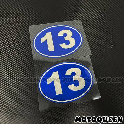 Imagen de Racing Cafe Racer número 13, calcomanía Vintage para motocicleta, cubierta lateral ovalada para tanq...