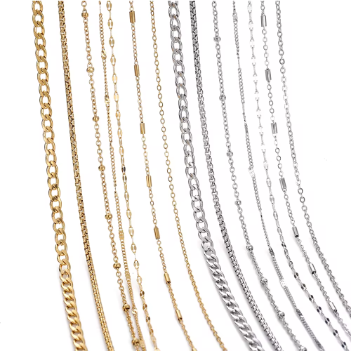 Image de Chaîne Perlée Or 2m - Bijoux DIY