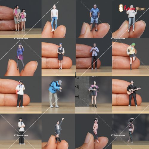 Afbeelding van Miniatuur Figuur 1/64 1/24 1/18 Mode Mannelijke Schoonheid Vrouwelijke Fotograaf Zanger Rider 3D Print Model Prop Creatieve Decor Ambachten