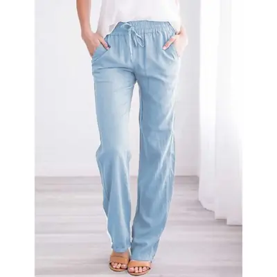 Pantalon Femme Coton Lin Baggy Confortable