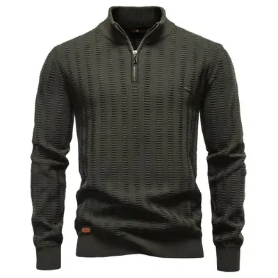 Image de Pull Homme Col Rond Rayé - Hiver Chaud & Élégant