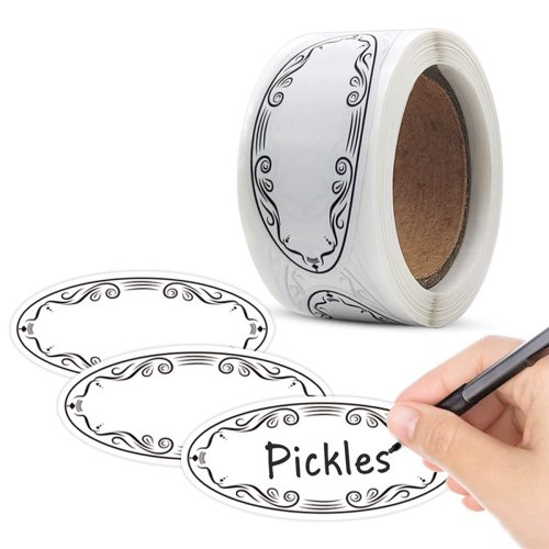 Immagine di Etichette Adesive Ovali per Conserve – 150 Pezzi Vuoti per Barattoli, Contenitori Alimentari e Organizzazione Cucina e Ristorante – Dimensioni 1 x 2,25 cm