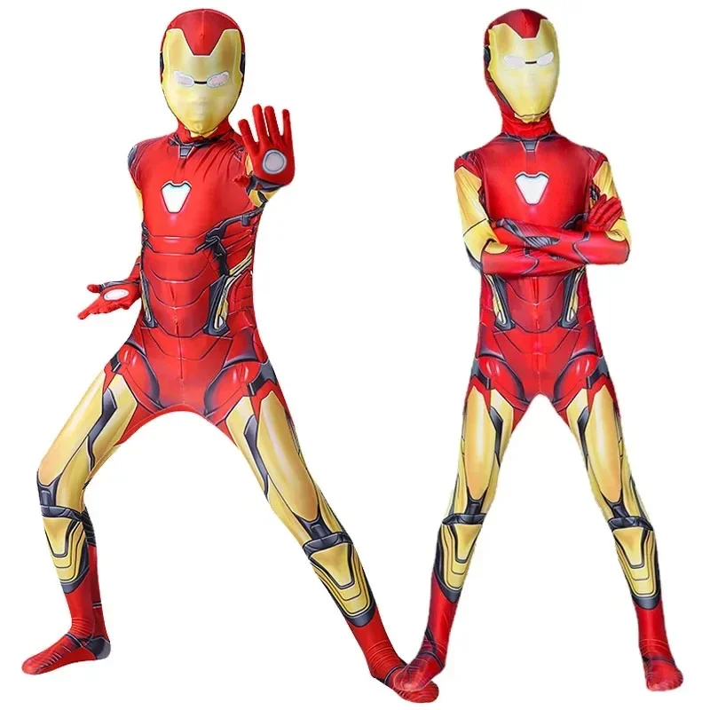 Imagen de 2025 Anime Iron Man Cosplay disfraz superhéroe Iron Man niños niñas mono capa traje Halloween carnaval disfraces monos
