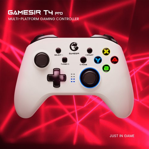 Image of GameSir T4 Pro White Wireless Gaming Controller – Bluetooth & 2.4G Dual-Mode Gamepad for Nintendo Switch, PC, Smartphone, and Cloud Gaming