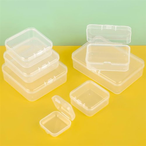 10 stks Plastic Doos Rechthoekige Doos Doorschijnende Doos Verpakking Opbergdoos Stofdicht Effen Sterke Sieraden Opbergdoos Container