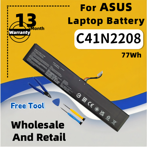 Immagine di FRLESUI C41N2208 Batteria ad alta capacità da 74 Wh 77,4 Wh per ASUS ROG ALLY Gaming serie portatile di RC71L/PC71L Tutti gli strumenti gratuiti