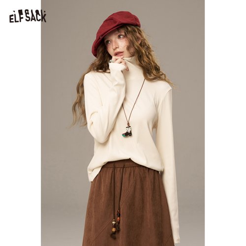 Imagen de Suéter de Cuello Alto de Mezcla de Lana para Mujer, Diseño Ajustado y Romántico en Estilo Cottagecore, Invierno 2025