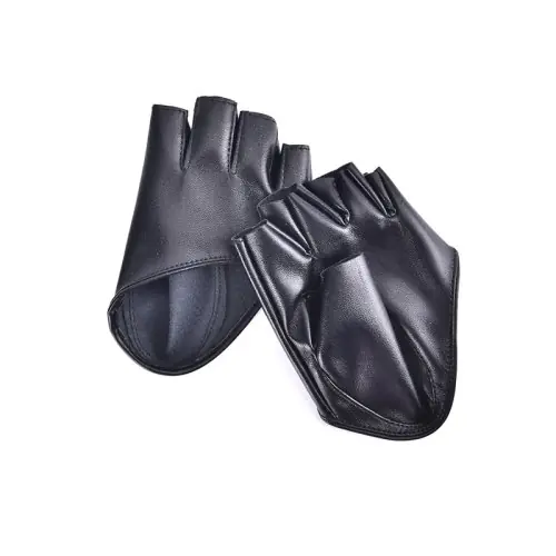 Image de Gants Demi-Doigt en Cuir PU - Style Punk Rock
