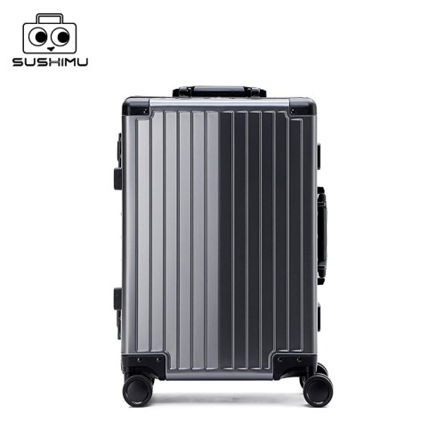 Image of Premium All-Aluminum Magnesium Alloy Spinner Luggage with Password Lock – Durable Metal Suitcase for Air Travel