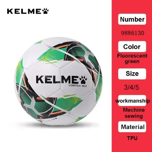 Image de Ballon de Football Kelme TPU - Tailles 3, 4, 5 - Rouge & Vert