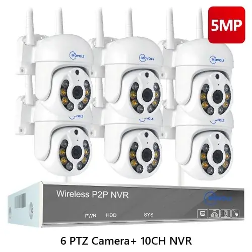10CH 5MP avec 6 PTZ