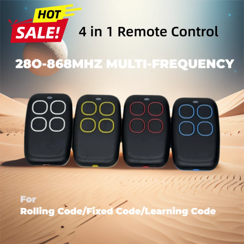 Image of Universal 4-in-1 Multifrequency Garage Door Remote Control - 280MHz & 868MHz Rolling Code & Fixed Code Duplicator with Auto Scan and Clone Function