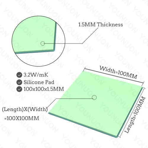 2PCS 100X1.5MM verde