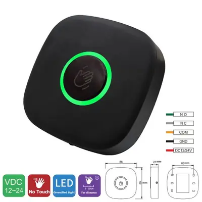 Image de Bouton de Sortie Sans Contact 12V - Détecteur Infrarouge