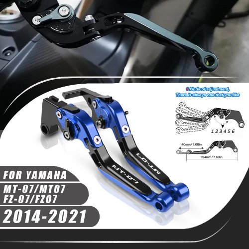 Imagen de Palancas de Embrague y Freno CNC Ajustables y Plegables para Yamaha MT-07, MT07 y FZ-07 (2014-2021) - Accesorios de Motocicleta de Alta Calidad