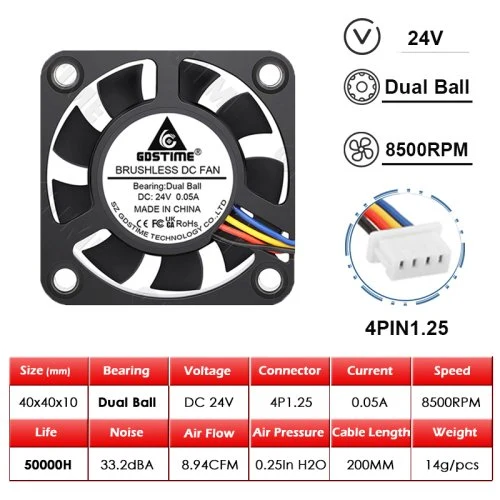 24V 2 cuscinetti 4PIN1.25