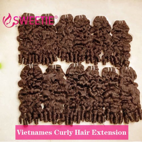 Immagine di Estensioni Capelli Ricci Castano Cioccolato - Fasci Remy Birmani