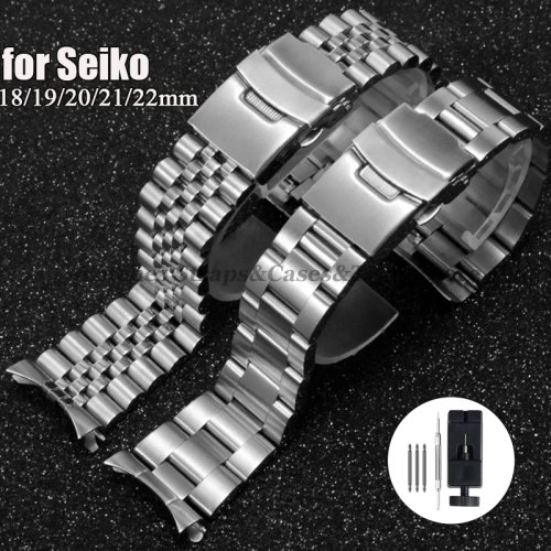Bild von Luxuriöses Massives Edelstahl-Armband 18 mm, 19 mm, 20 mm, 21 mm, 22 mm – Eleganter Uhrenriemen für Seiko, Jubilee- und Oyster-Armbänder, hochwertiges Zubehör für Herrenuhren