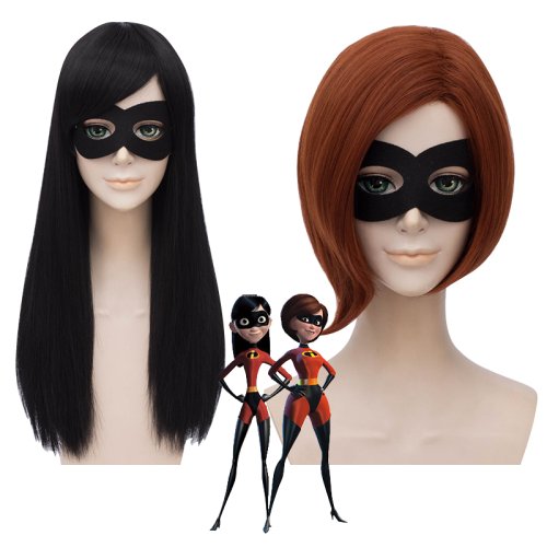 Afbeelding van Elastigirl Cosplay Pruik & Oogmasker Set