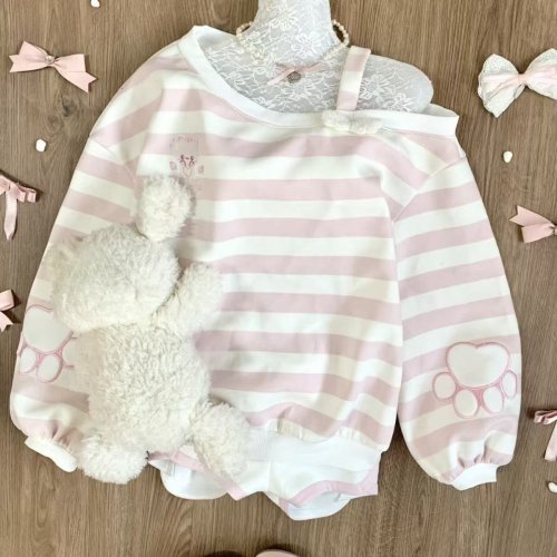 Image of Japanese Kawaii Cat Sweatshirt Women Off Shoulder Cute Cartoon Y2k Aesthetic Grunge Lace Casual Hooded Pullover Christmas Winter