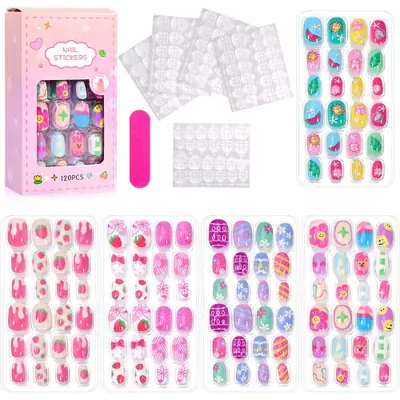 Image de Faux Ongles Kawaii pour Enfants - 120 Pièces