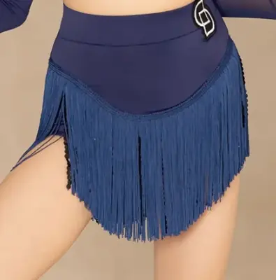 Image de Robe de Danse Latine Bleue pour Filles - Style Samba & Cha-Cha