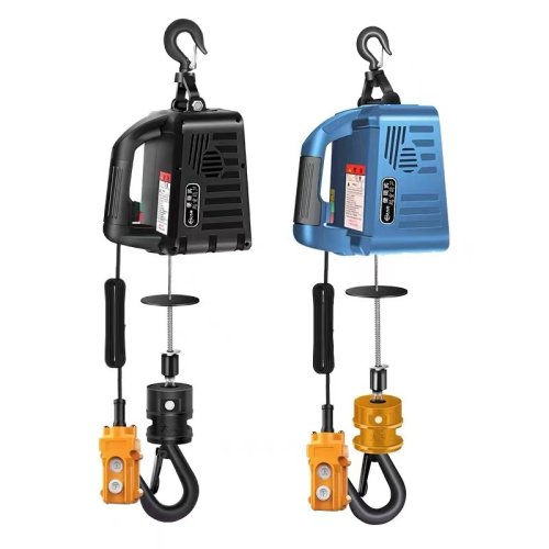 Image of 220V/110V 500KG Load Portable Electric Winch Traction Hoist Small Crane Home Decoration Crane Hoist Lifting Tool