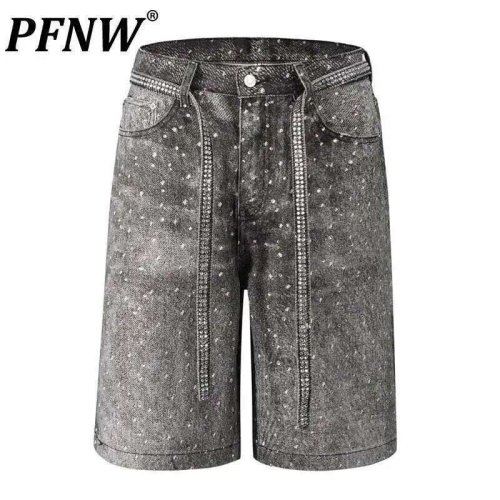 Imagen de Pantalones Cortos Vaqueros Hombre con Diamantes de Imitación