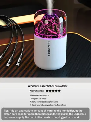 Image de Diffuseur d'aromathérapie USB avec lumière LED volcanique