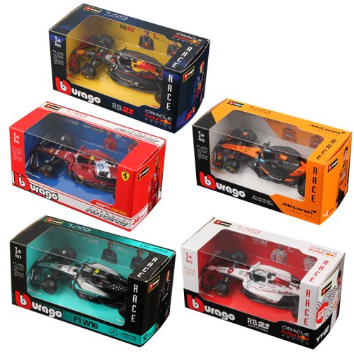 Image of BBURAGO 1:43 Scale 2025 F1 Formula Racing Die-Cast Model Car Collection – SF25, RB21, W16, MCL39 – Red Bull, Mercedes, Ferrari, McLaren Alloy Toy Vehicles