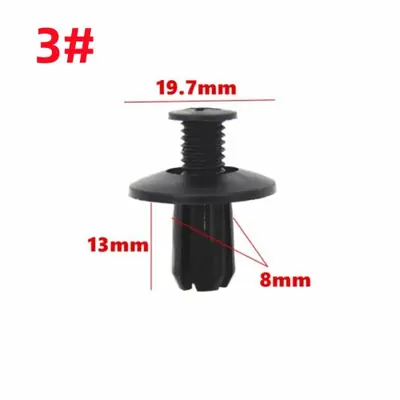 Image de Clips de Pare-Chocs Auto - 20 Pièces Noir - 6 à 10mm
