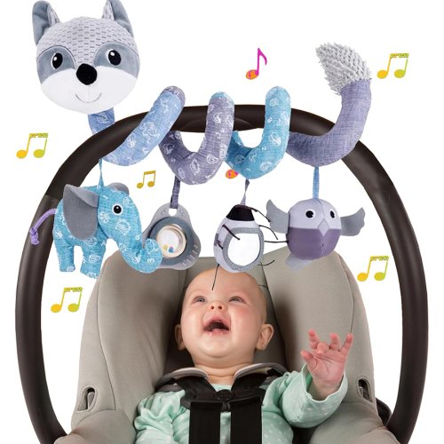 Image of Soft & Safe Baby Car Seat Toy Set with Music, Rattles, Teether, and Activity Features for Newborns and Infants – Perfect for Carseat, Stroller, and Crib