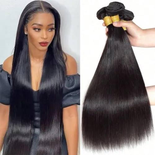 Image de Extensions cheveux péruviens lisses vierges naturelles